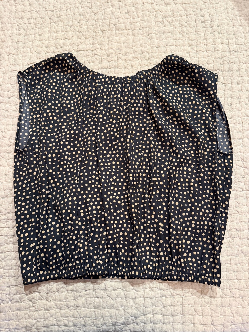 LOFT Sleeveless Polka Dot Bubble Blouse